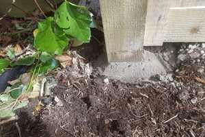 Setting a post in concrete gives better stability, increasing the load resistance from movement. Wooden posts should be set in concrete with the concrete shaped with a sloping away from the post above ground to allow for water dispersal. The wooden posts end should have good drainage at the bottom of the hole to reduce timber saturation and rotting. 
