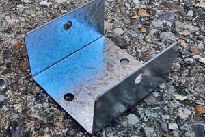 Fence Panel brackets are a 4 micron coated galvanised steel. The 50mm x 150mm segment has 2 folds forming a squared slotted bracket & the strongest way of fixing a fence panel to wooden posts. 
