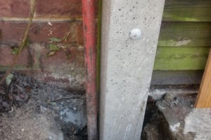 A fence post repair spur is a concrete or metal support used to reinforce existing weak of damaged wooden fence posts securely. 
