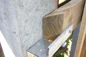 Fixing rails or panels to a post are by using slotted post or securely fixed with galvanised or stainless steel nails, bolts or screws. Exterior fixings should be used.