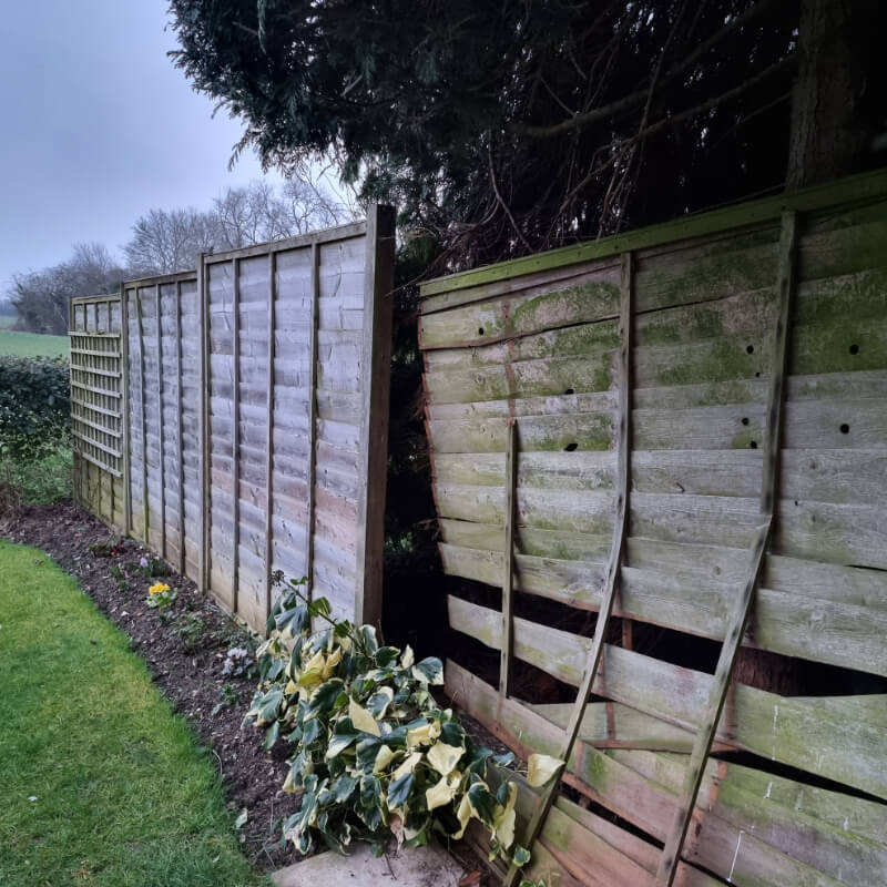 old damaged fence