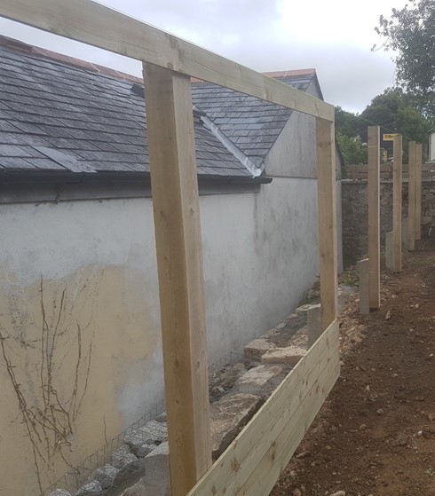 Wooden fence posts