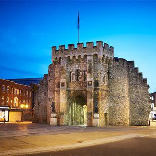 Bargate in the evening on the high street Southampton