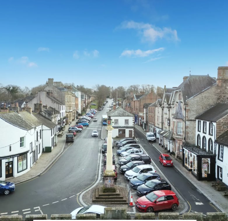 cars in town centre