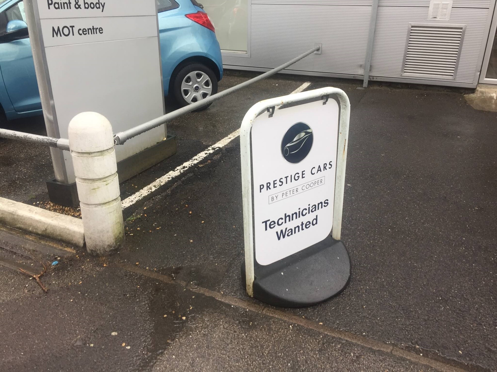 Prestige Cars Pavement Sign