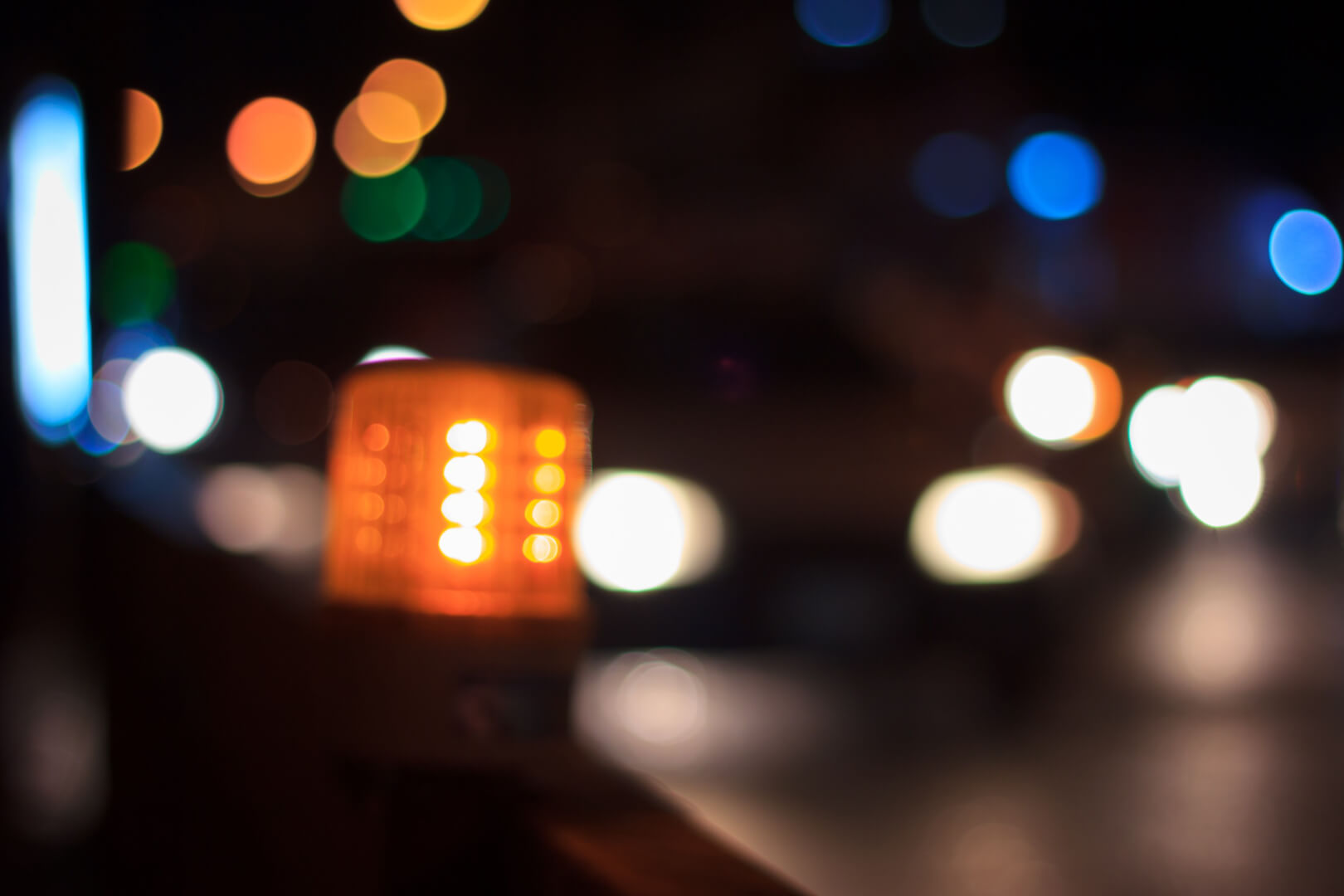 Vehicle lights blurred