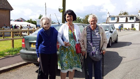 Resident playing with turtle