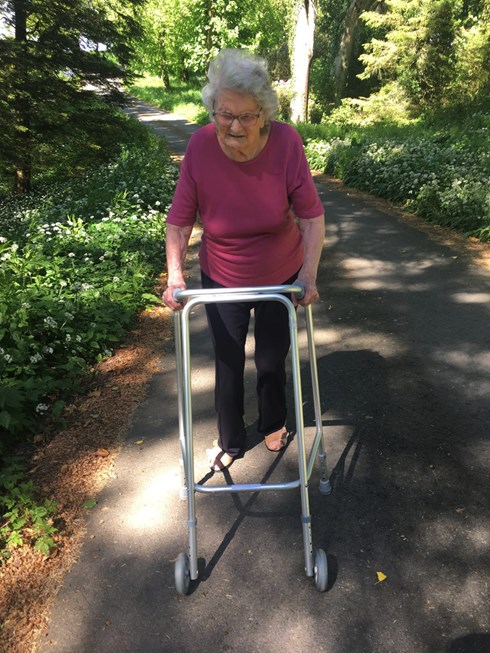 Residents Enjoying Juice and Food Outside