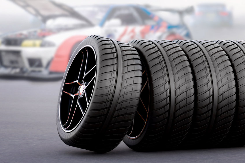stocked tyres horizontally