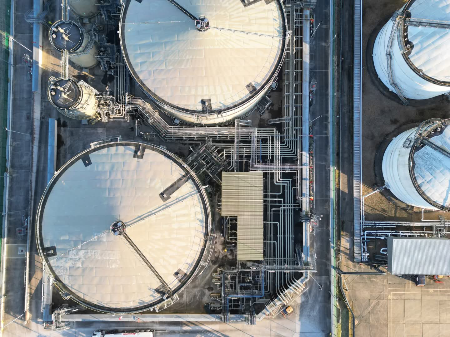 Ariel of large silos