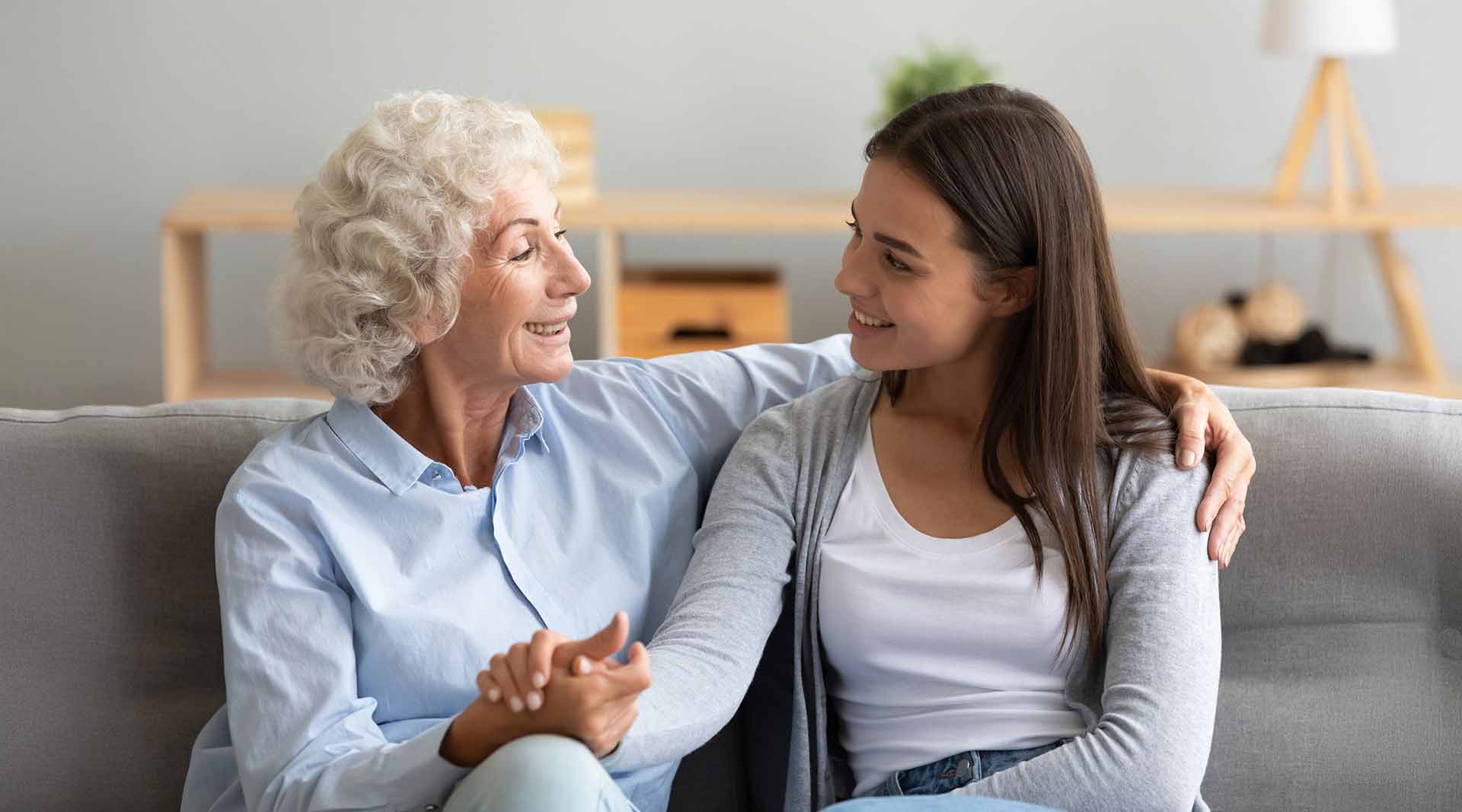 Nurse caring for a senior woman