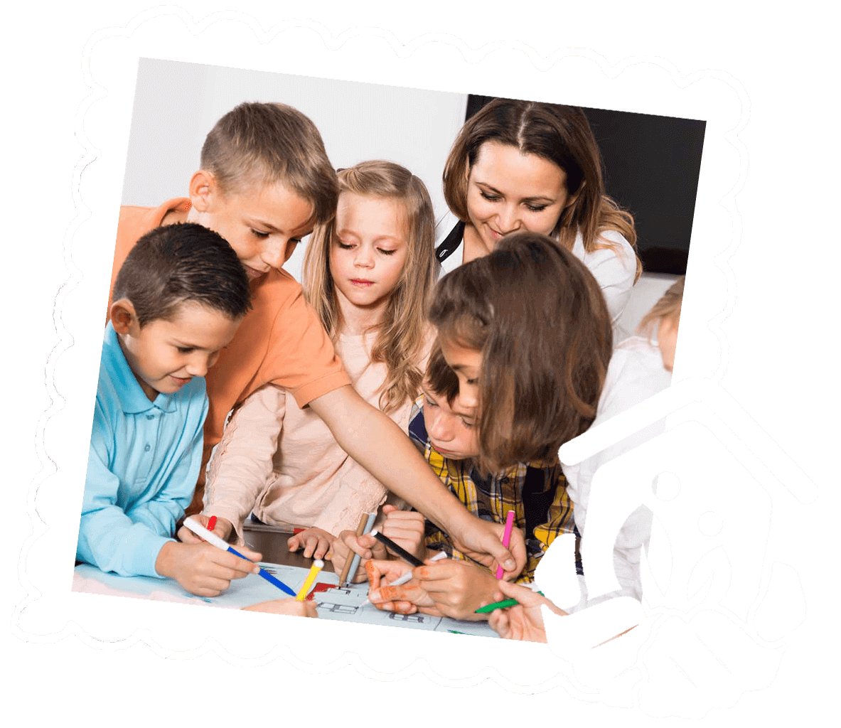 Children drawing decor hands