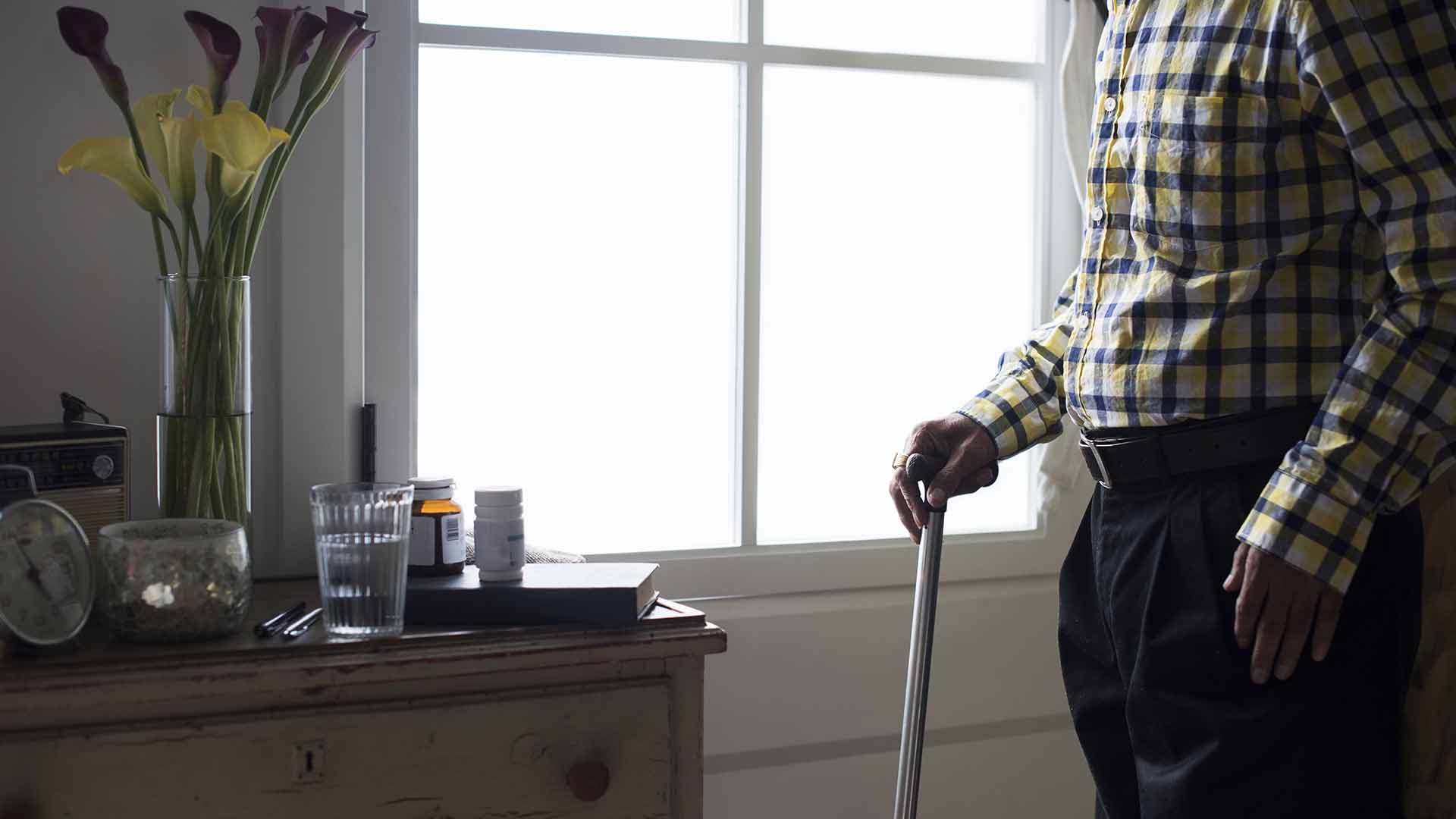 Nurse caring for a senior woman