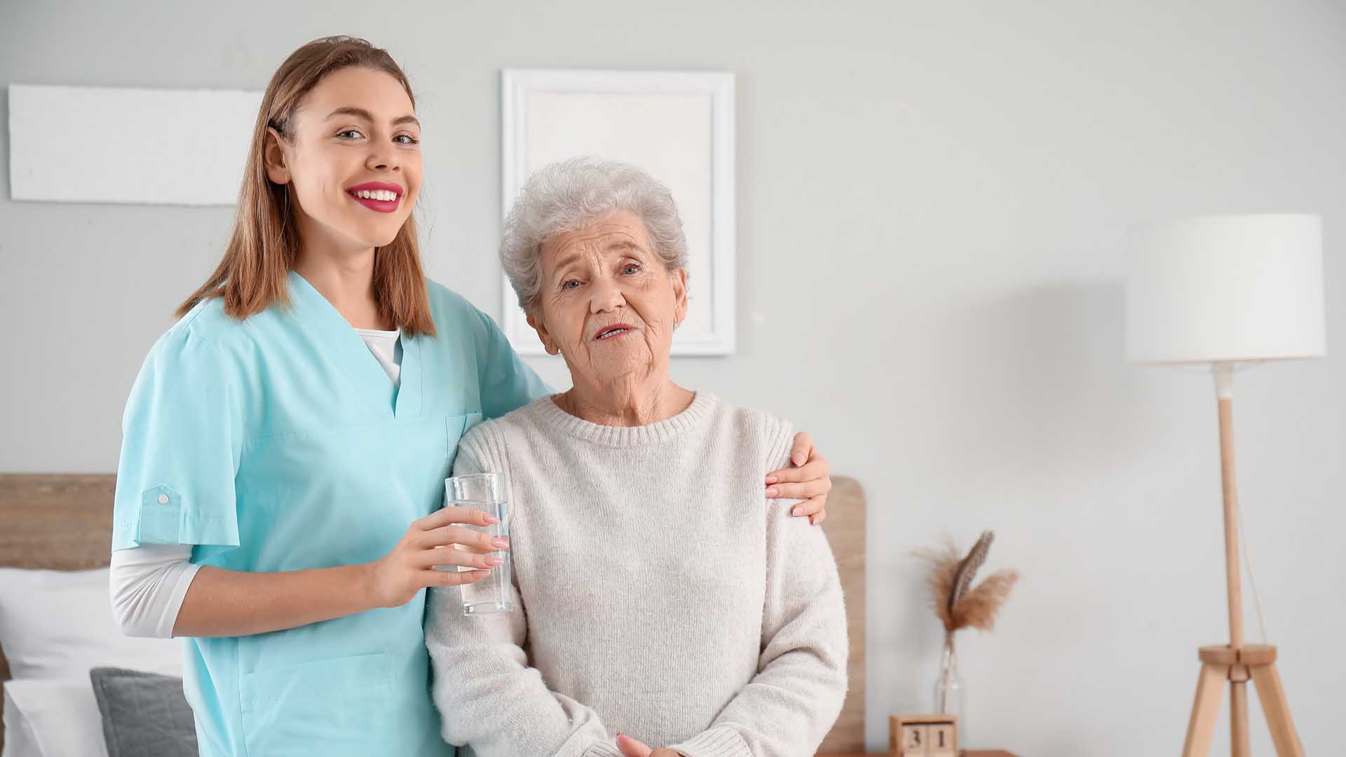 Caregiver with old man