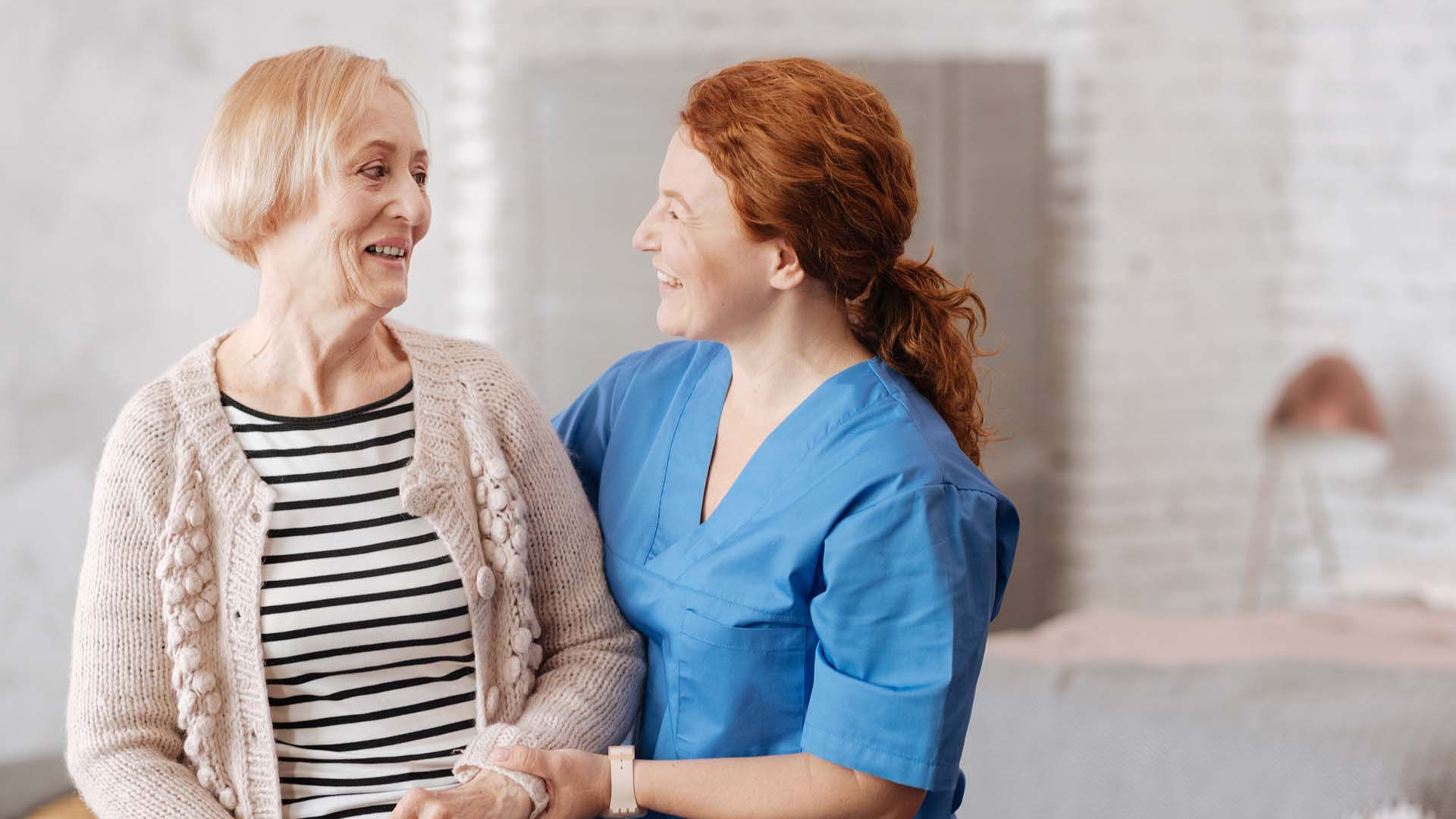 Friendly joyful nurse