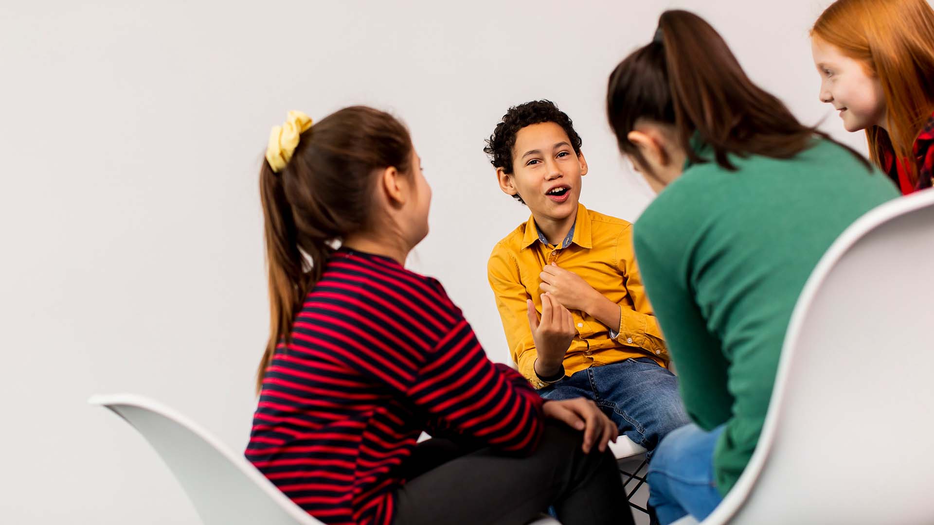 Little girl taking care her hair