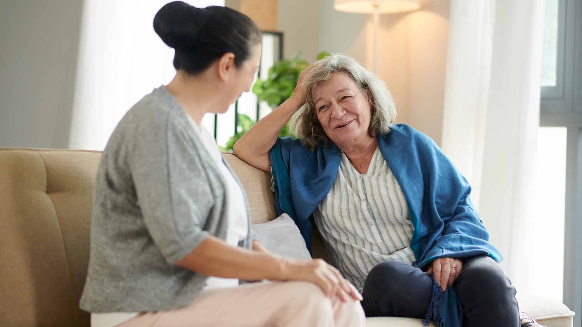 Nurse caring for a senior woman