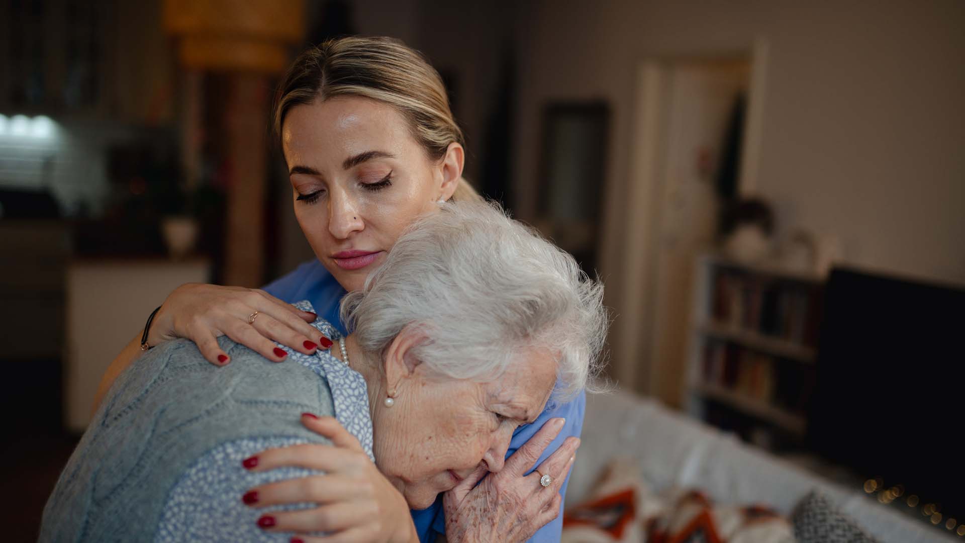 Nurse caring for a senior woman