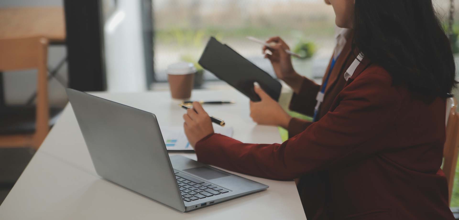 Little girl taking care her hair