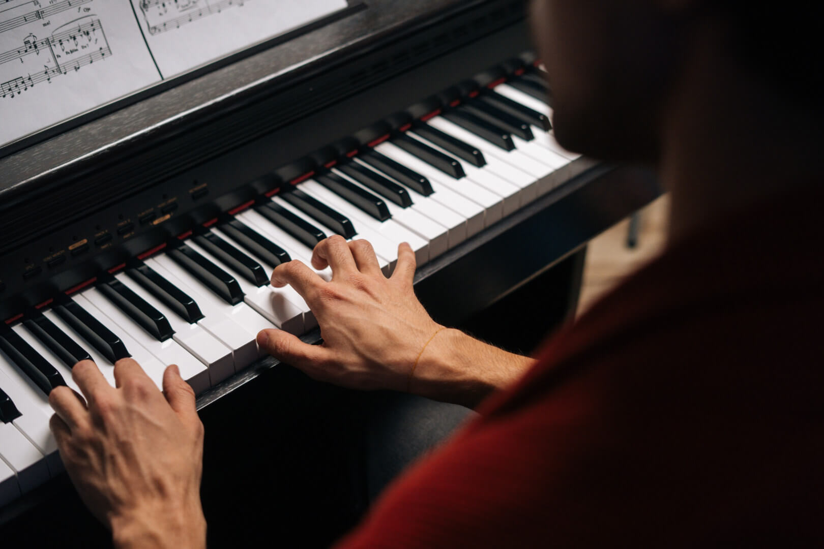 man playing piano