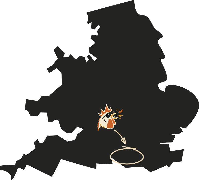 UK map highlighting Hampshire, Sussex, Surrey