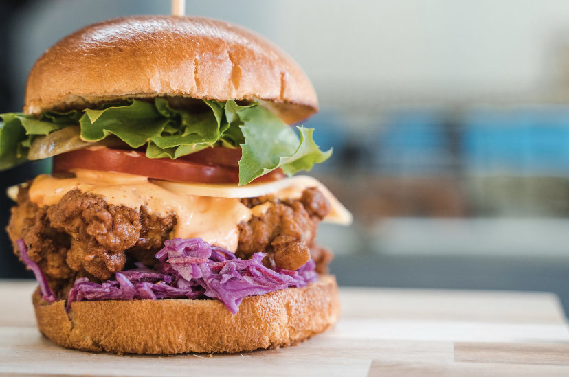 chirpy chicken burger and chips