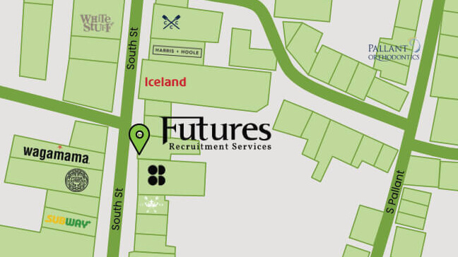 Map to show where Futures Recruitment are located