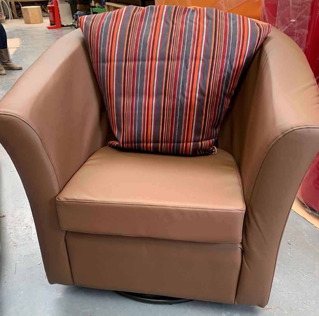 armchair reupholstery after