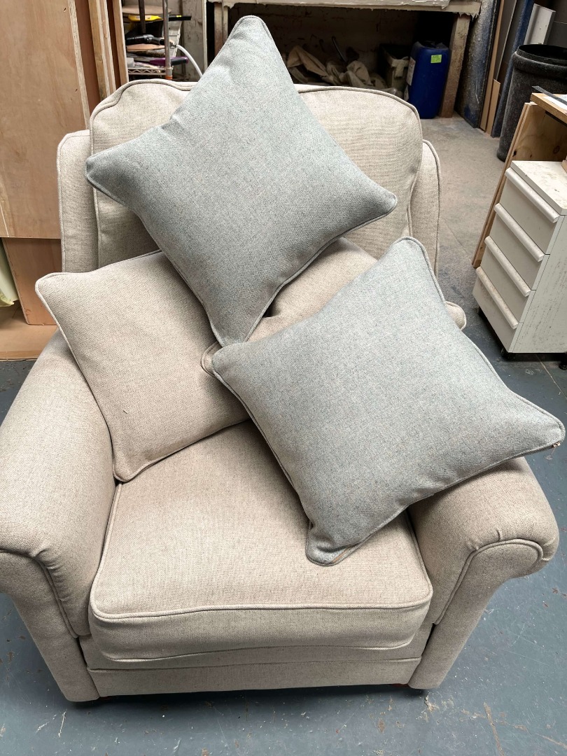 armchair with scatter cushions