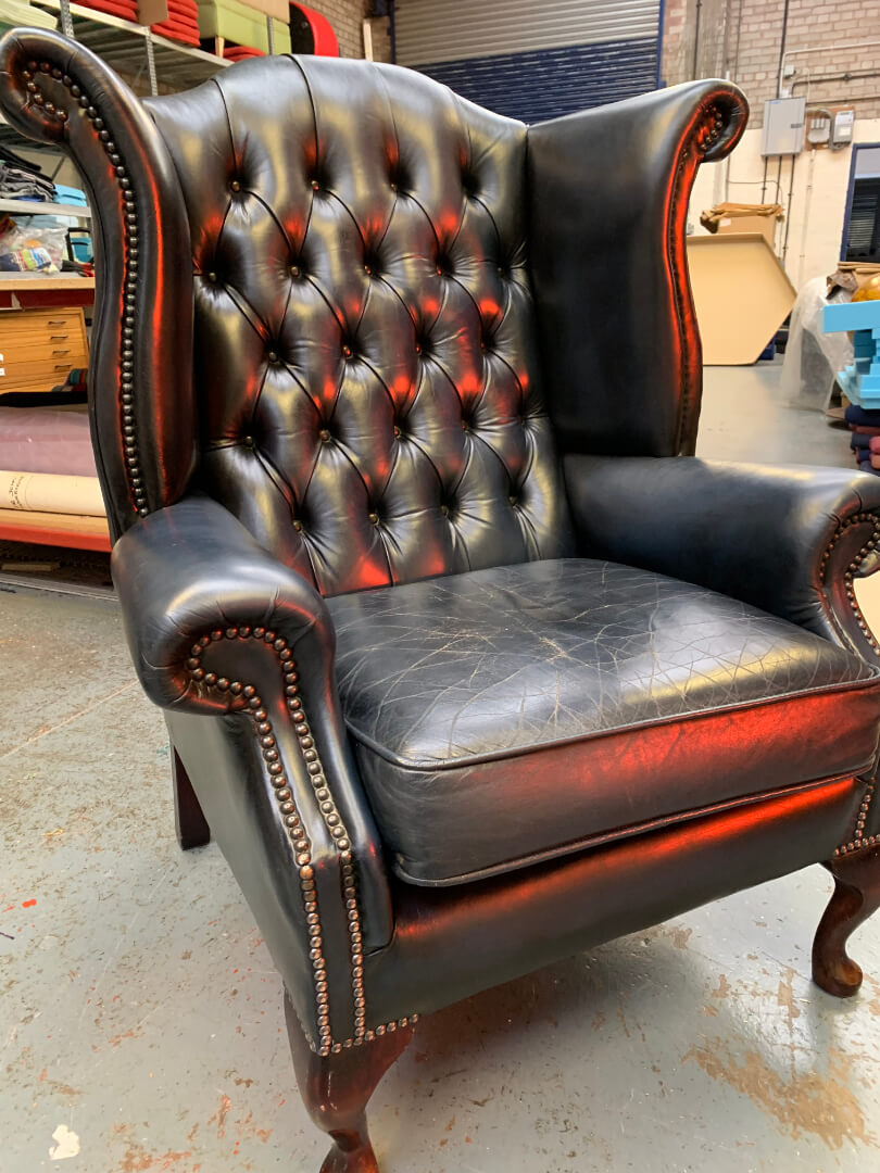 black leather chair