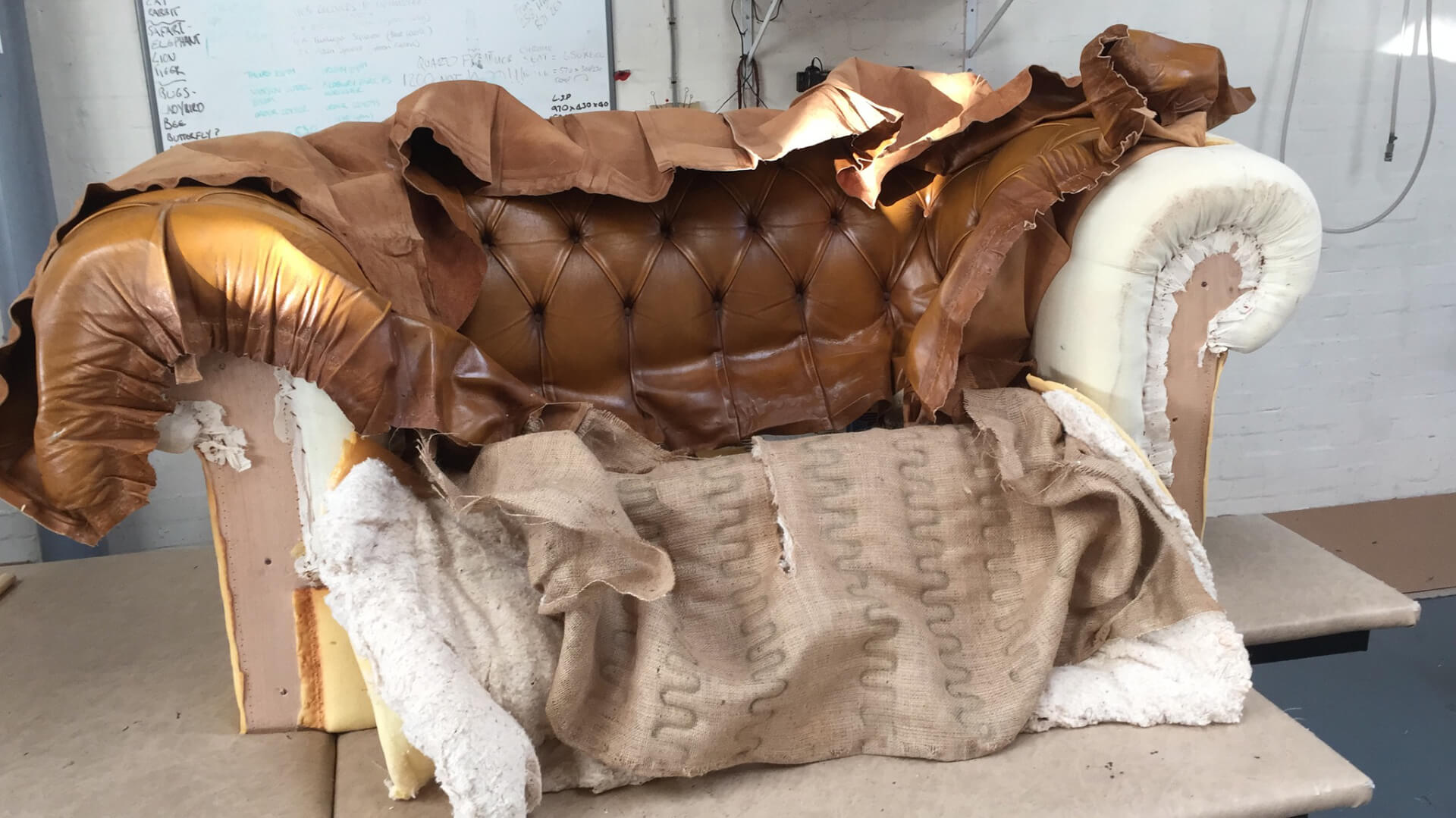 sofa reupholstery before