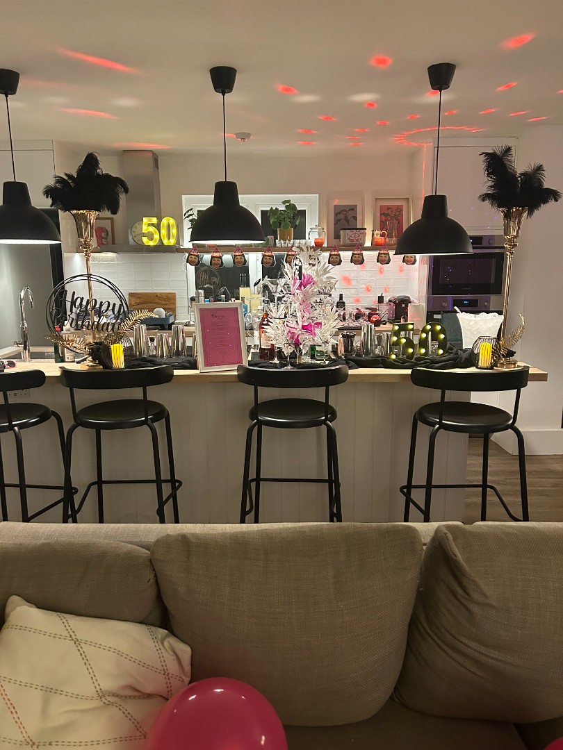 Birthday cocktail set up