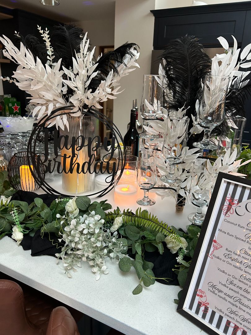 Birthday drinks set up