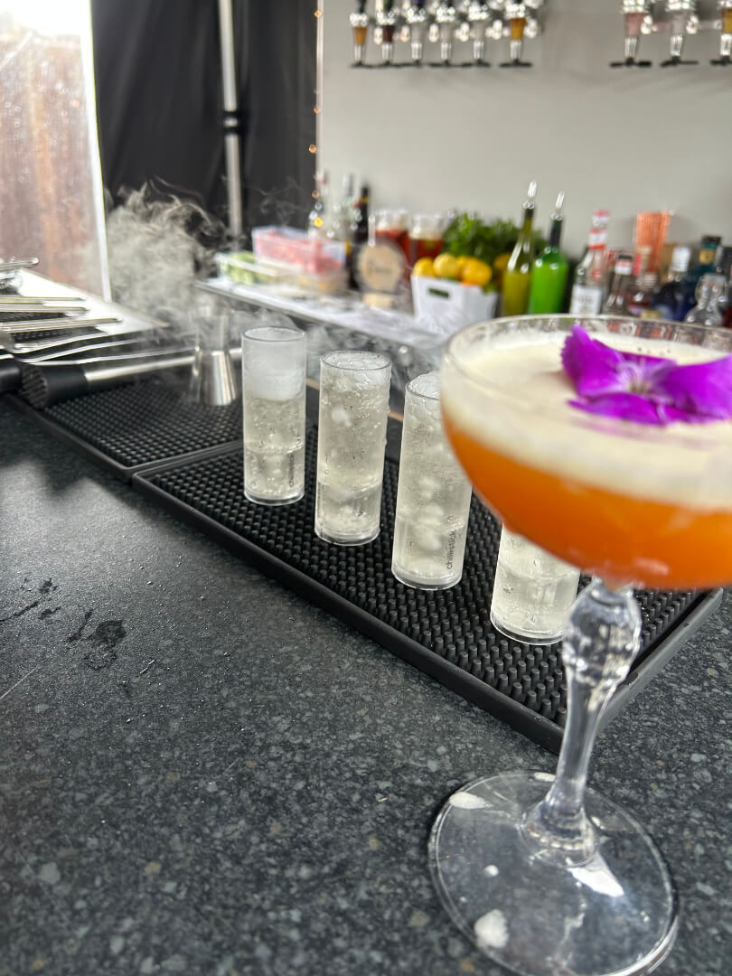 cocktails on bar