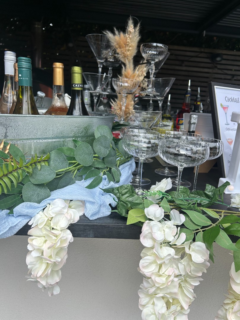 Tower of drinking glasses