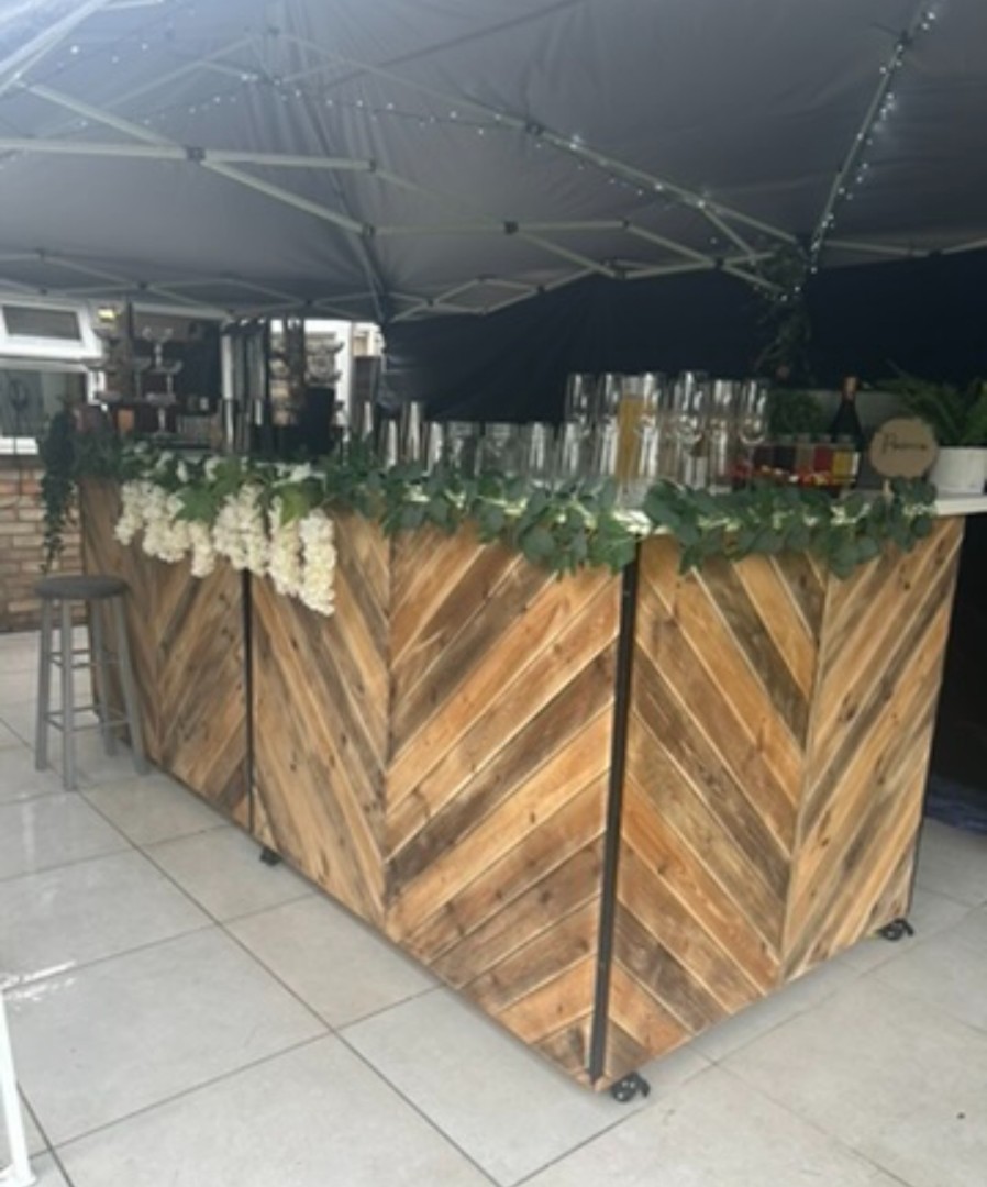 View from one side of the bar