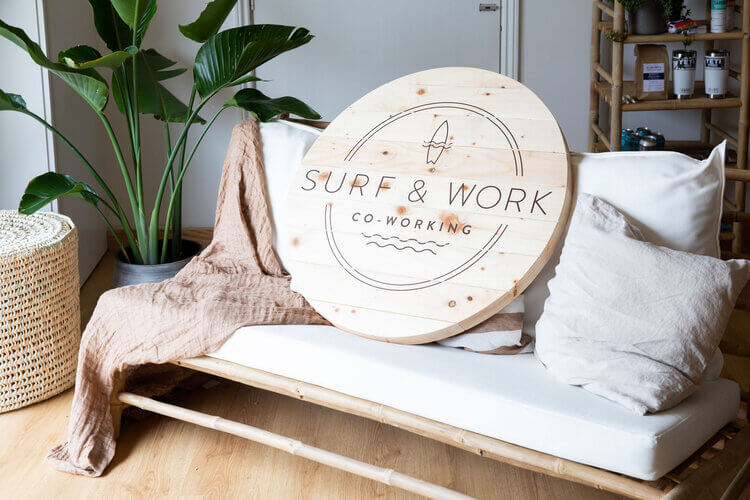 Surf & Work wooden plaque