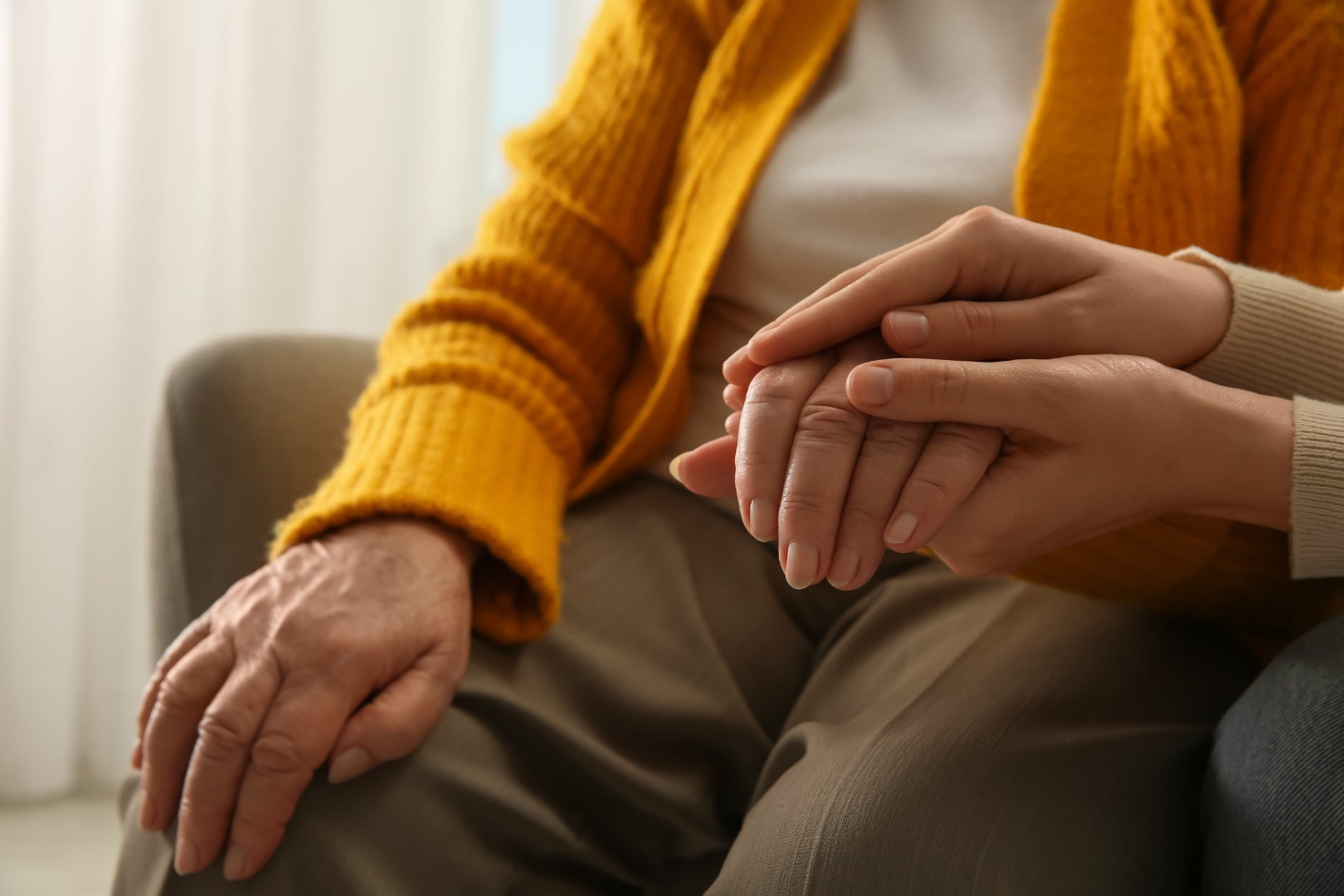 Carers cleaning up for client