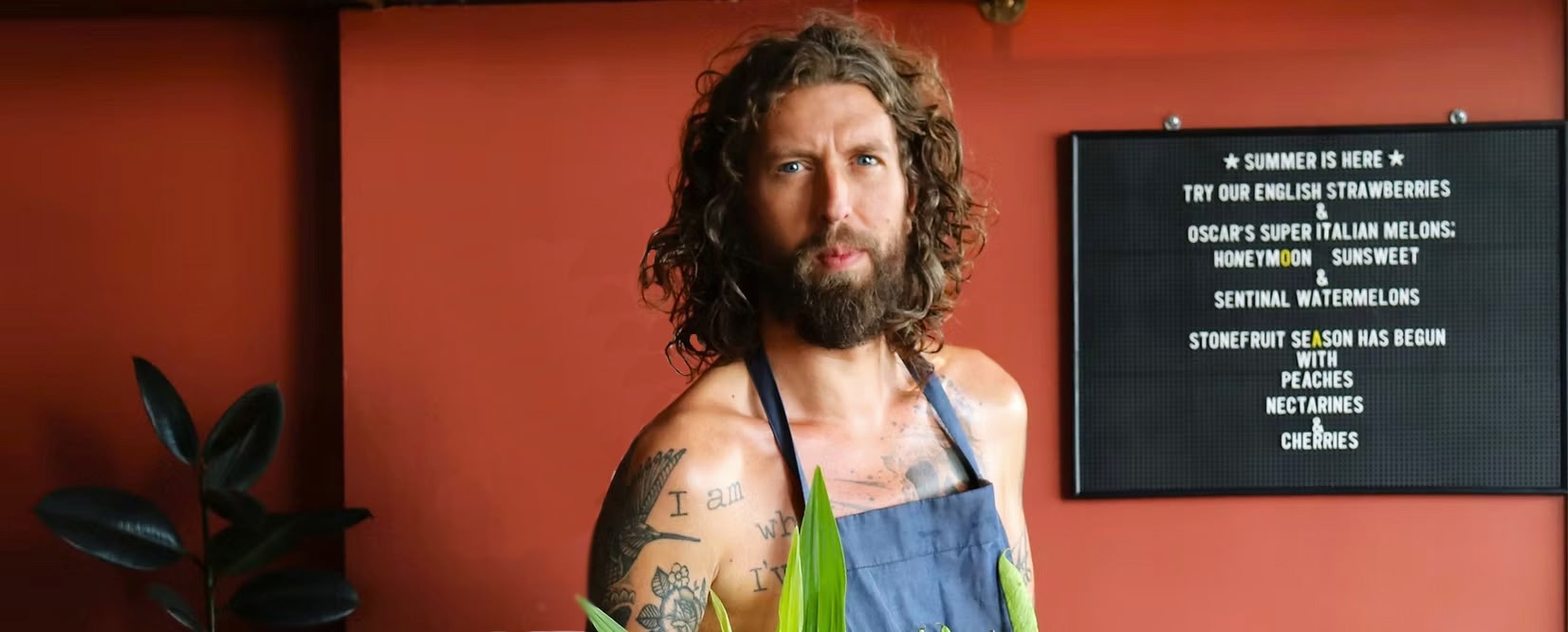 Jameson shirtless with apron wide