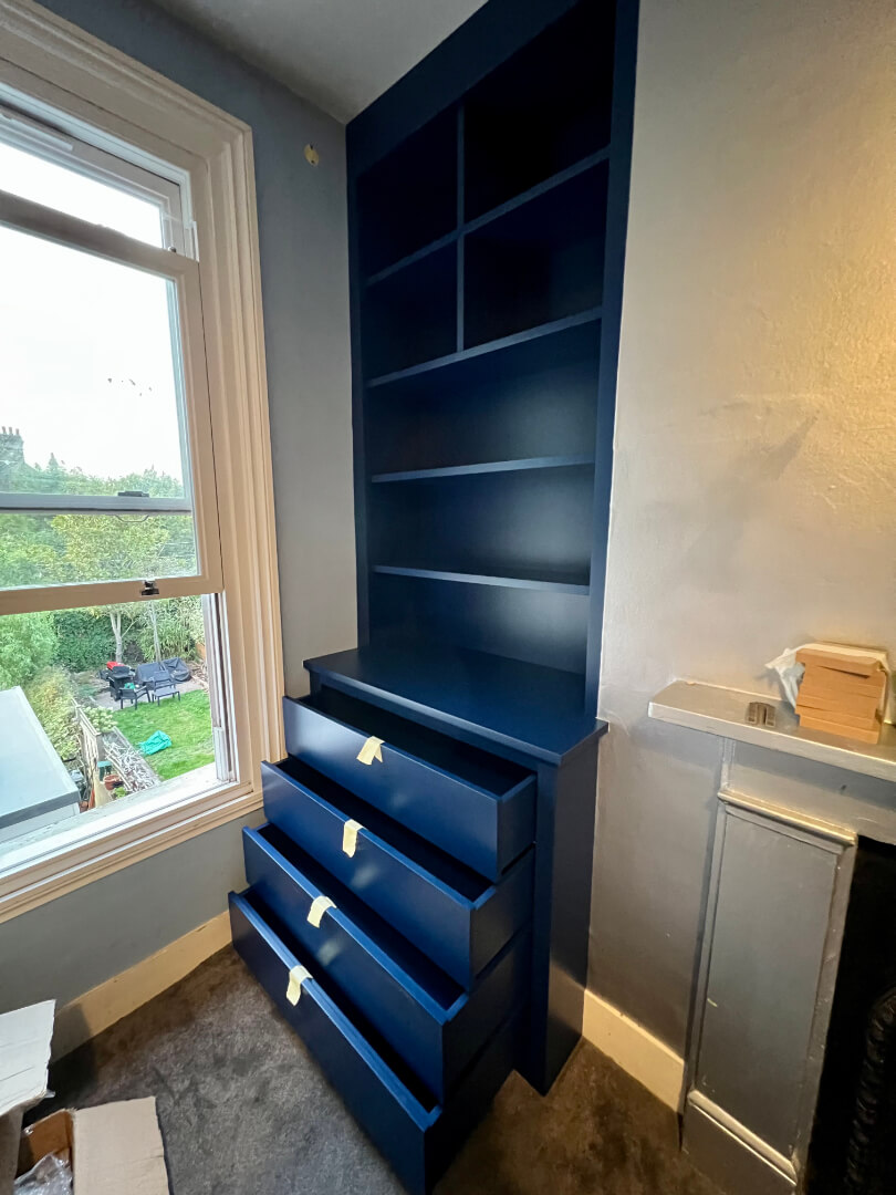 dark blue wardrobe drawers