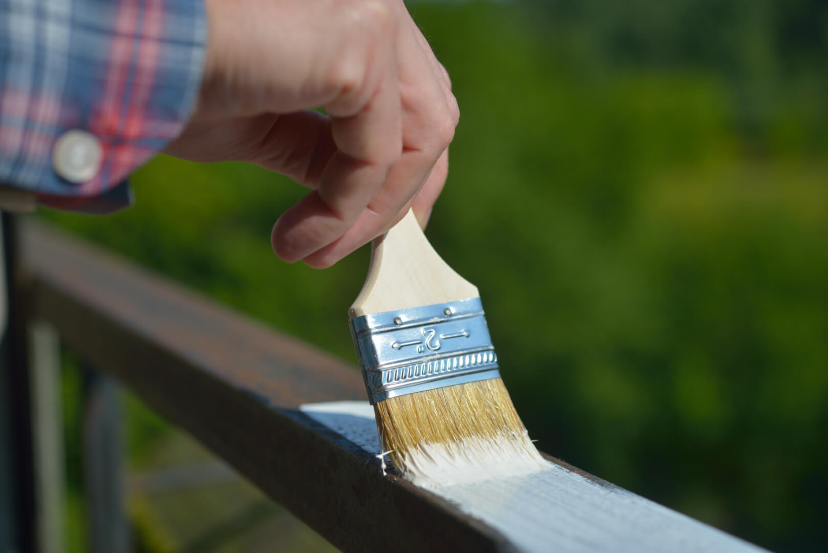 brush painting railing