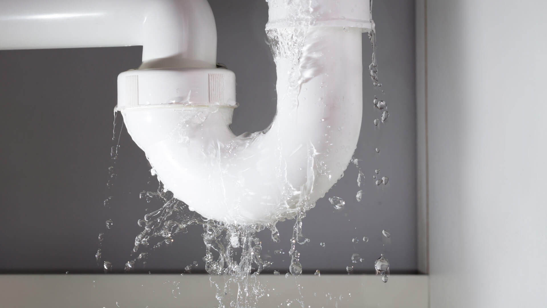 leaking plastic pipe