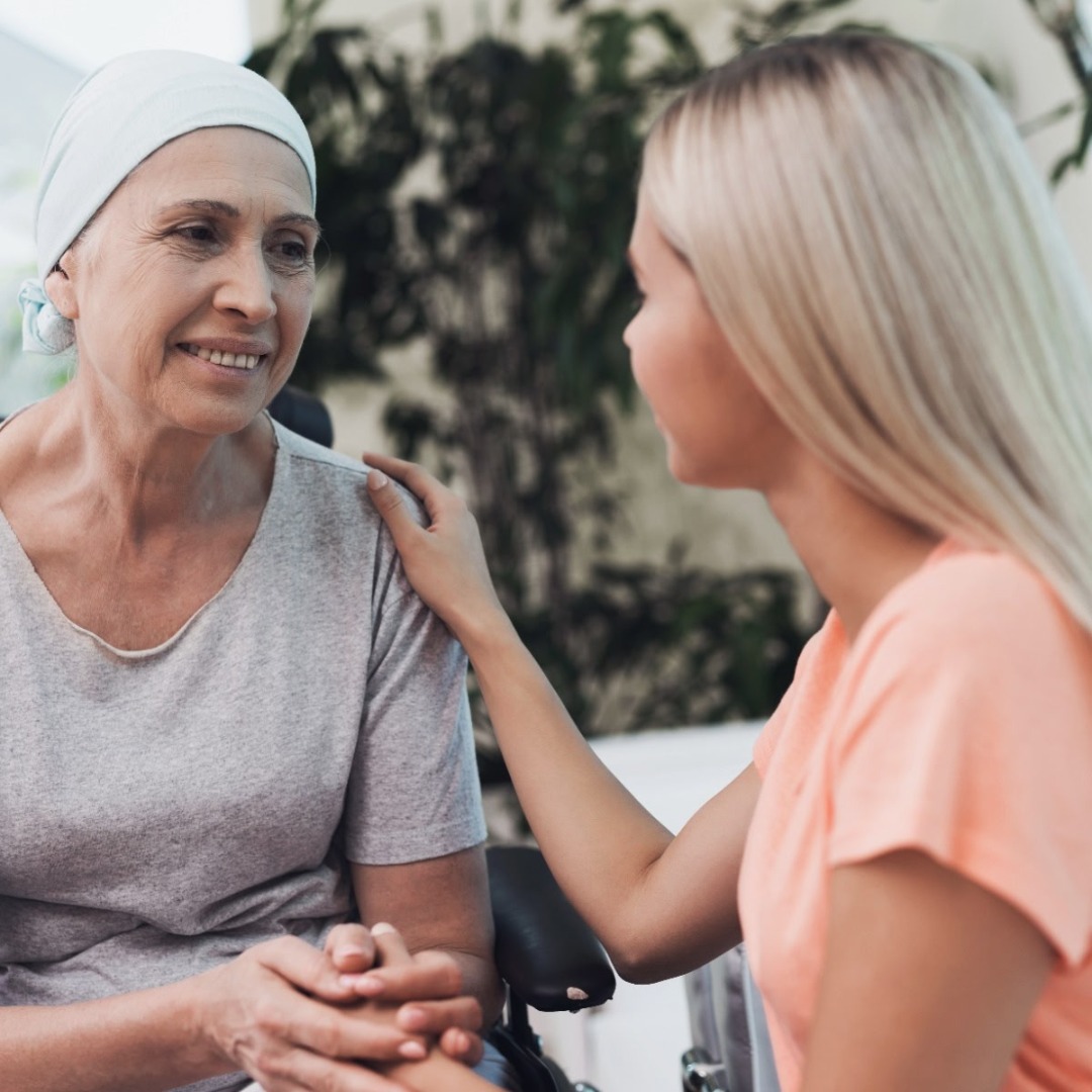 Cancer patient with carer