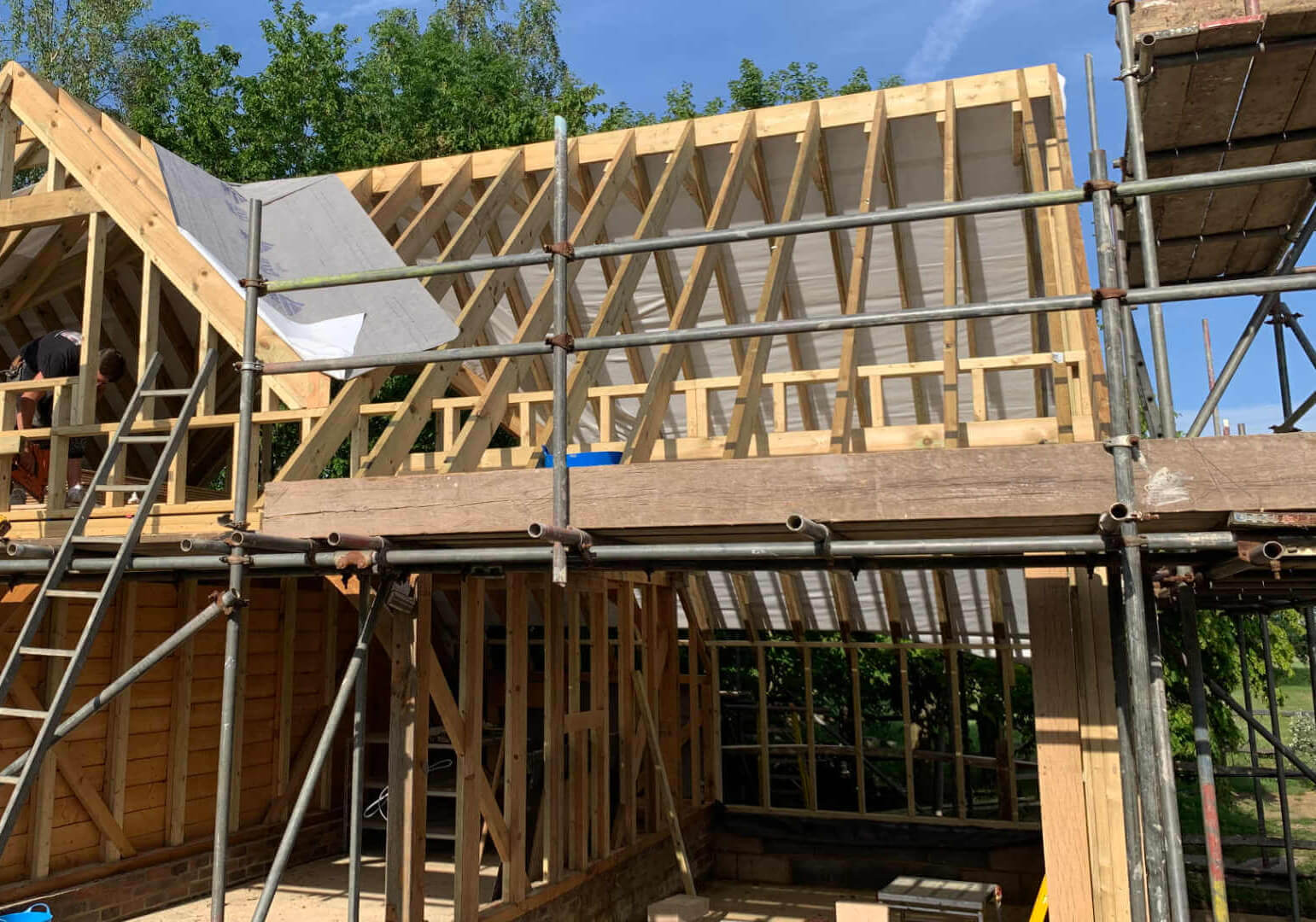 lower edburton barn scaffolds