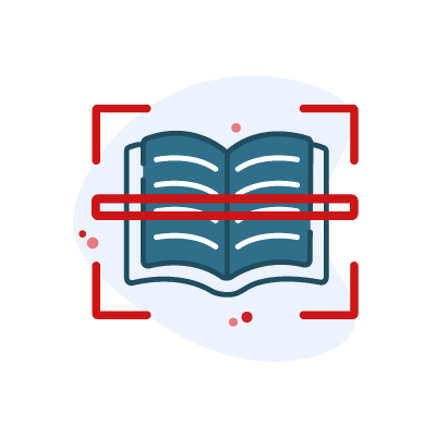 book scanning graphic