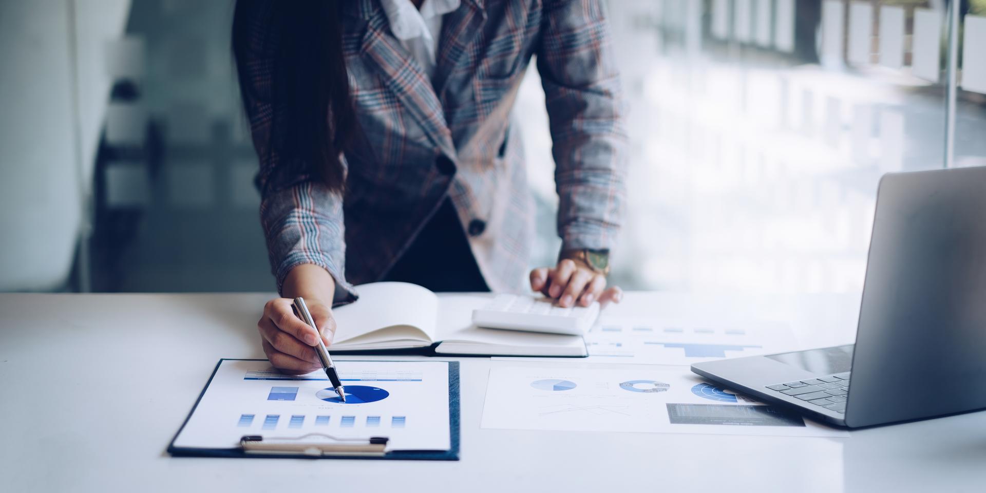 Businesswoman solving problems