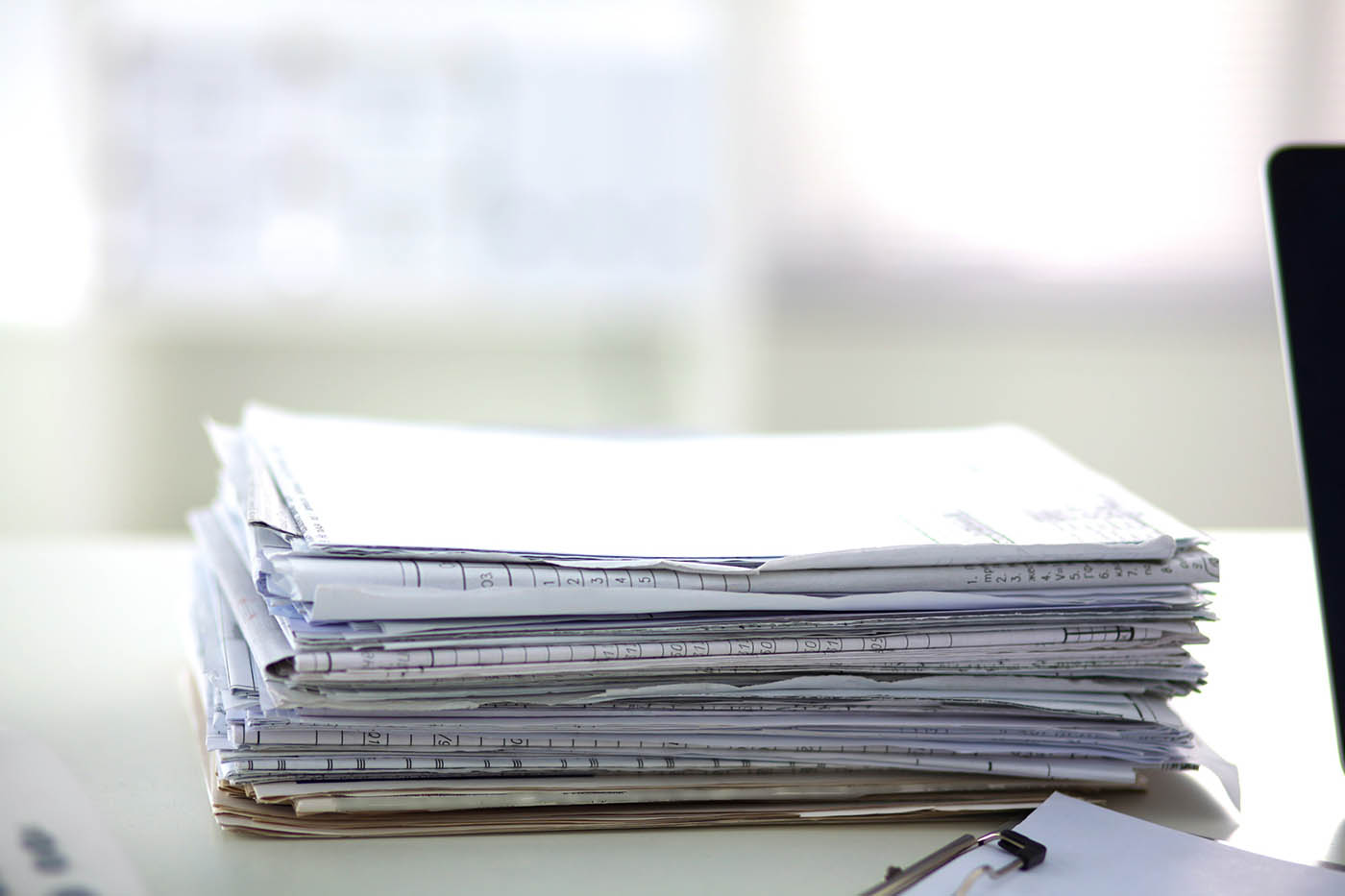 Documents on the desk