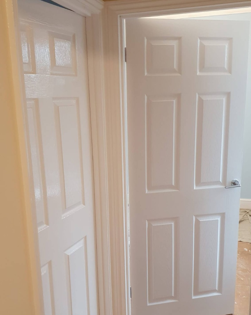 white painted doors