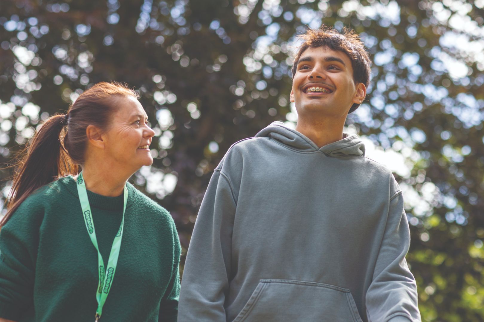 Happy woman with teen