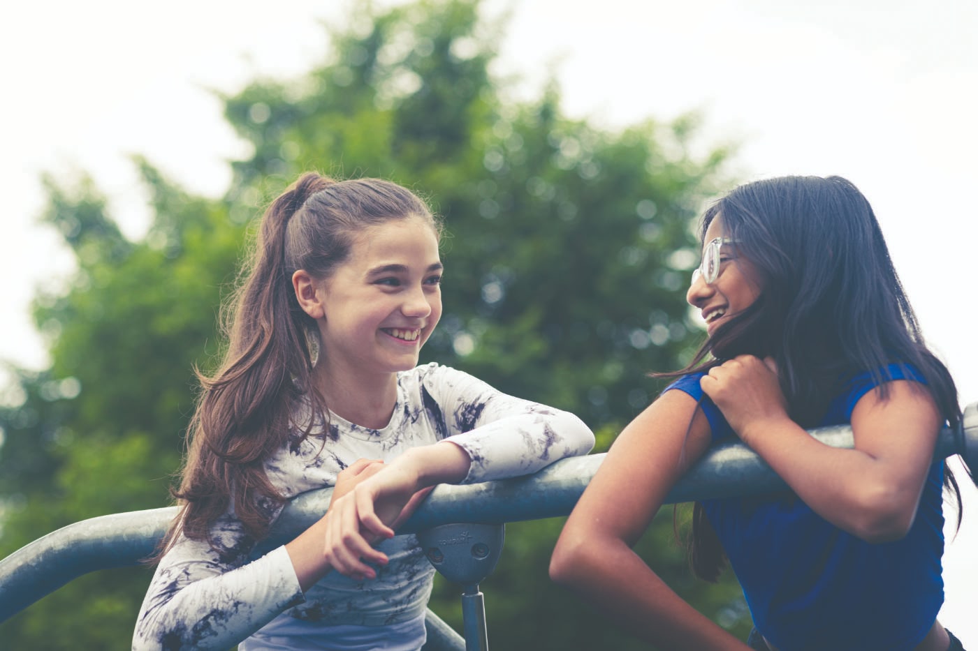 Young girls socialising